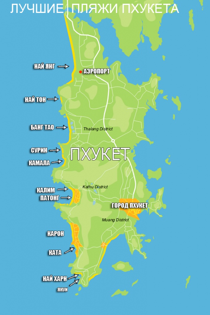 Карта-пляжей-острова-Пхукет